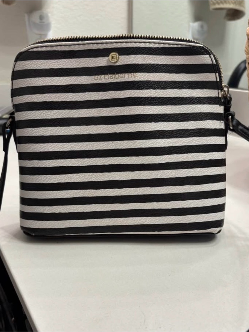 Striped Crossbody Bag - Black & White